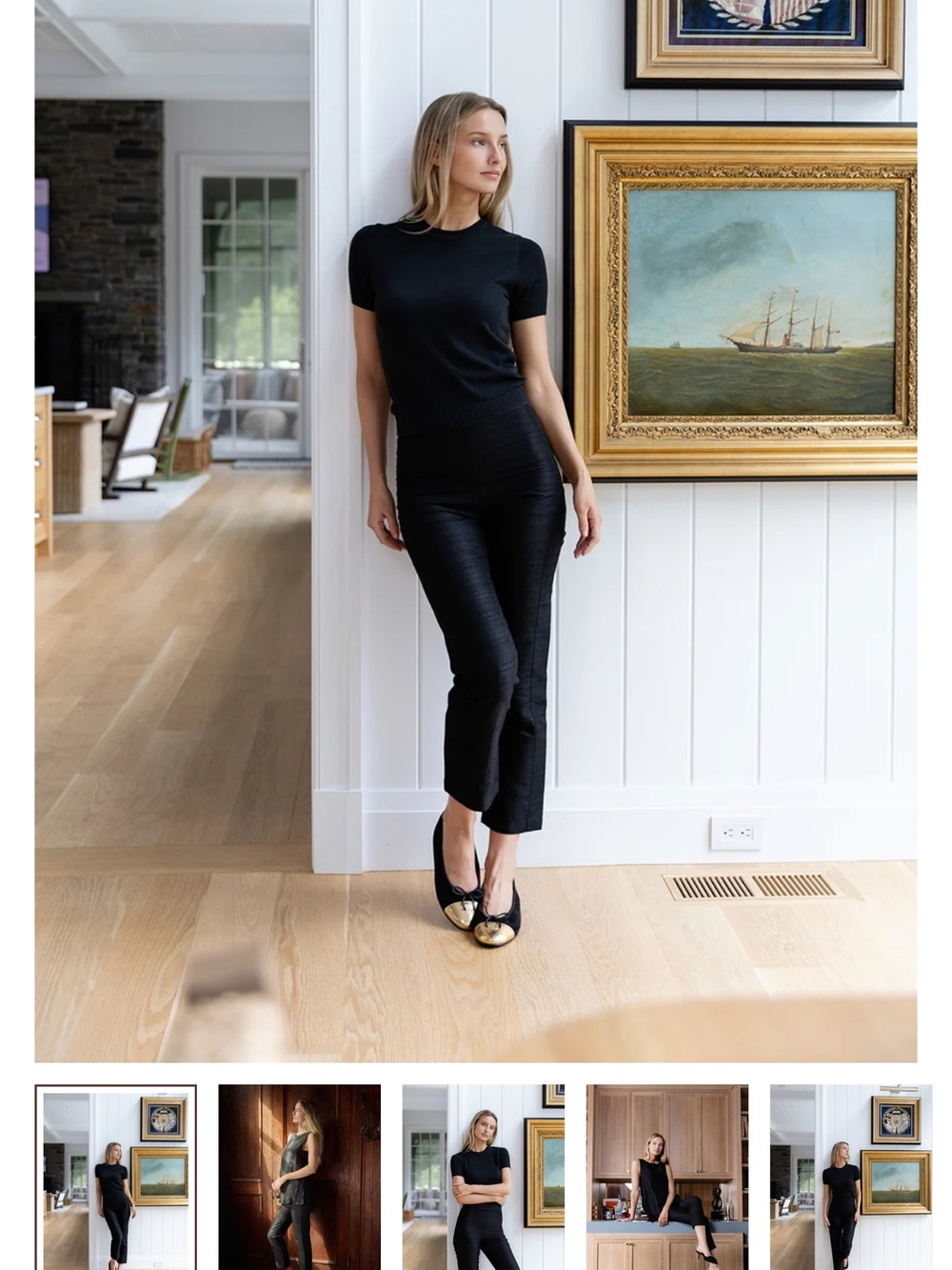 Women's Black Cropped Slim Ankle Pants